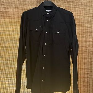 PONCHO OUTDOORS Black Long Sleeve Pearl Snap